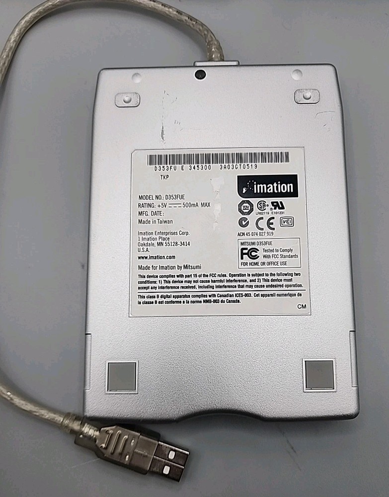 Imation Teac External USB 3.5" Floppy Disk Drive Unit D353FUE PC Reader#45
