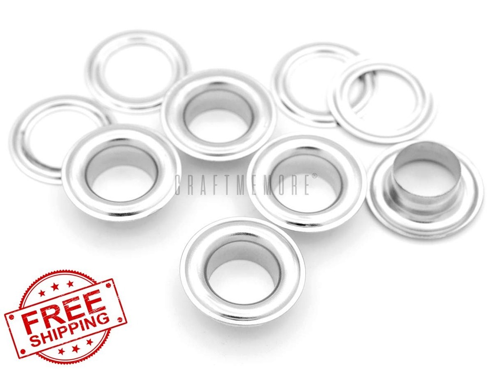 CRAFTMEMORE 1/2" 50 Sets Grommets Eyelets Silver Metal