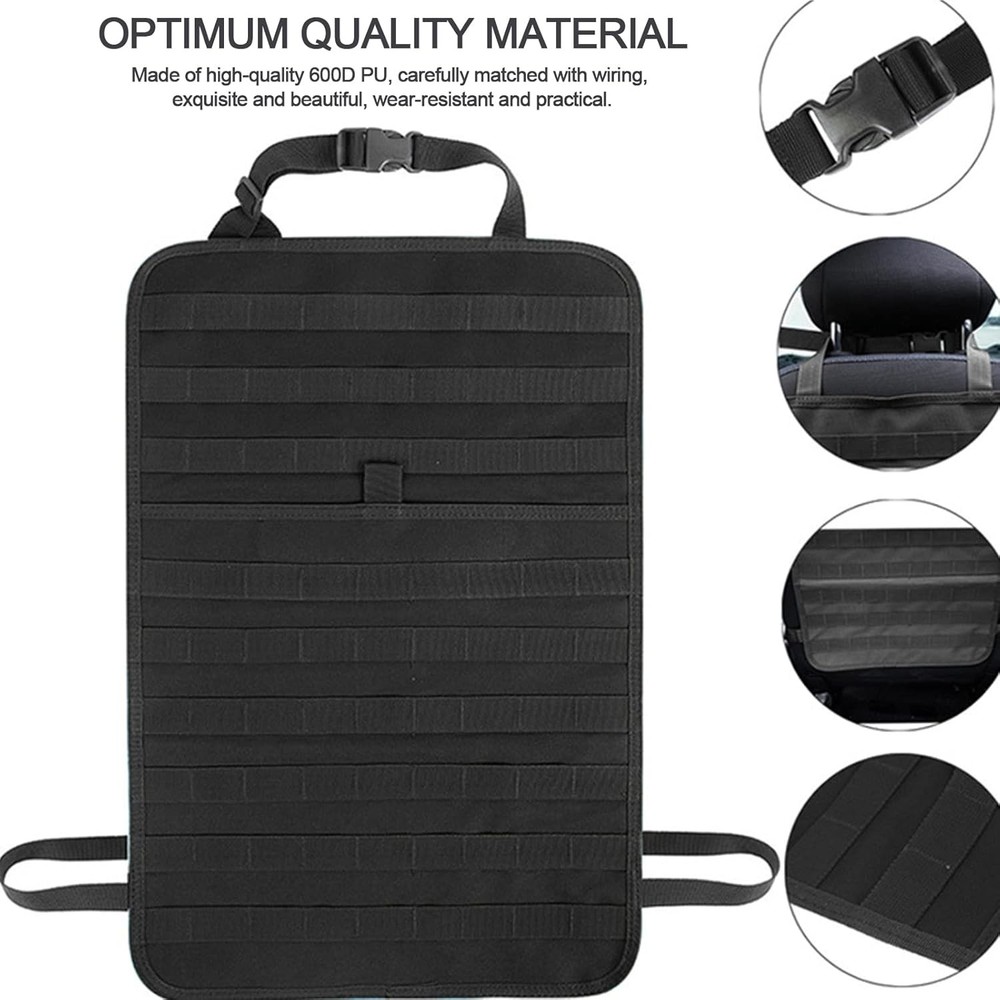 Universal Tactical Seat ​Back Organizer Vehicle Molle Panel Black