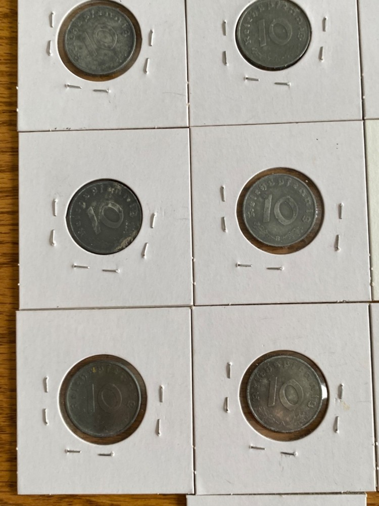 German WWII 10 Pfennig Coins