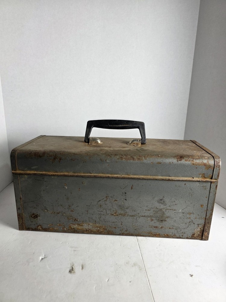 Vintage Sears Craftsman Metal Gray Toolbox