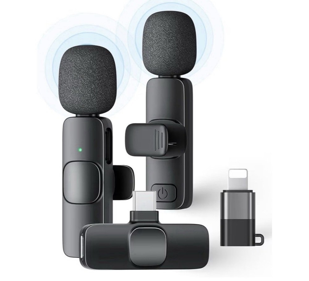 Wireless Lavalier Microphone Audio Video Recording Mini Mic For Android/iPhone