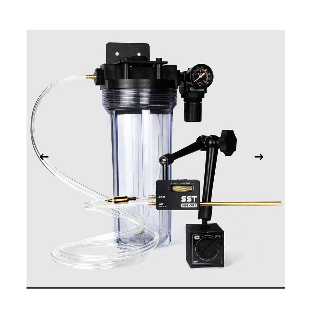 SST Lube Cube Minimum Quantity Lubrication System Flow Adjustment Pressure Gauge