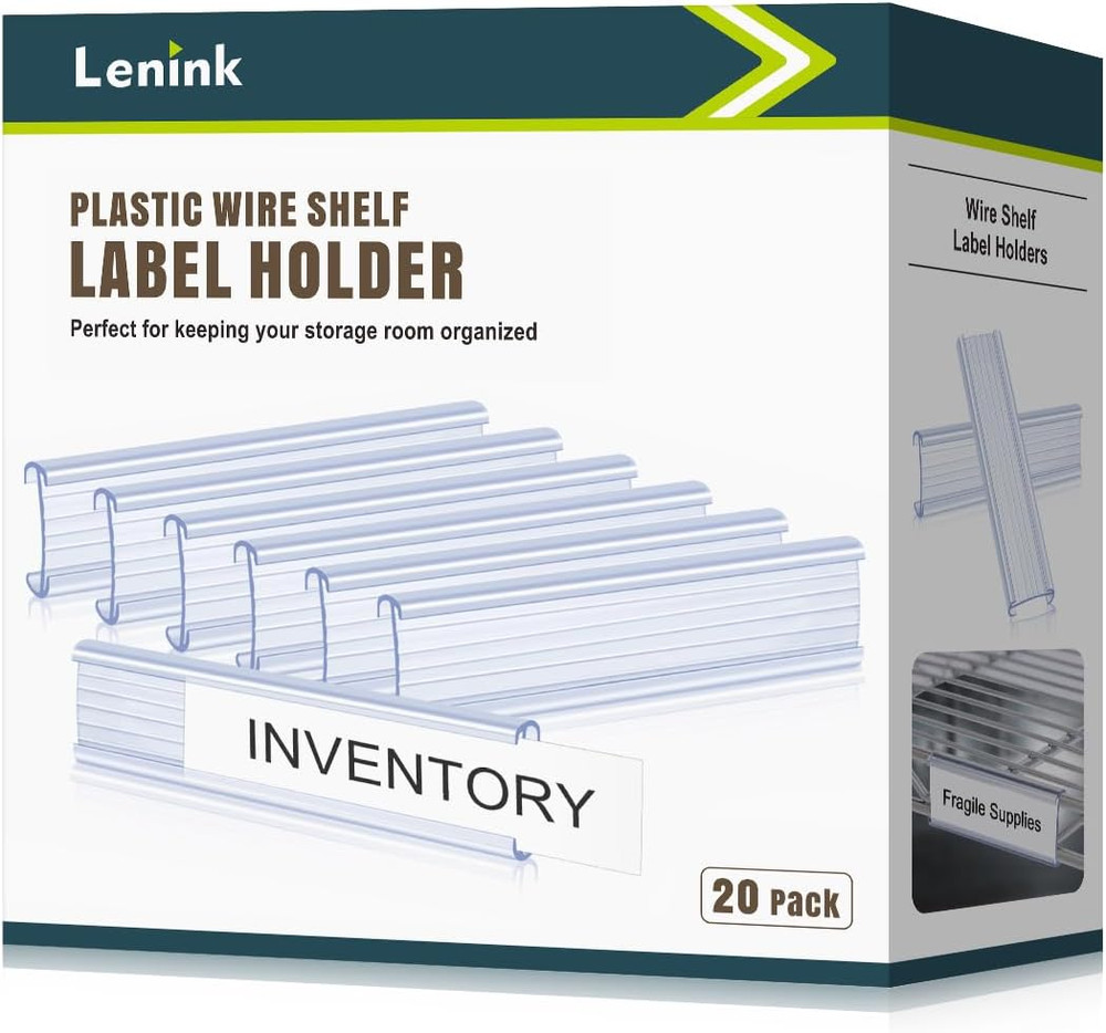 20Pcs Wire Shelf Label Holders,Plastic Wire Rack Label Holder Compatible with Me