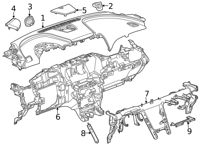Genuine GM Instrument Panel Tie Bar Bracket 13222650