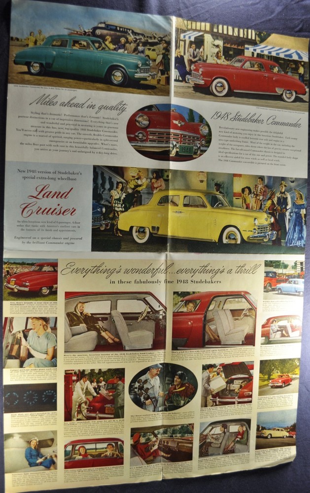 1948 Studebaker Large Brochure Folder Champion Commander Original 48