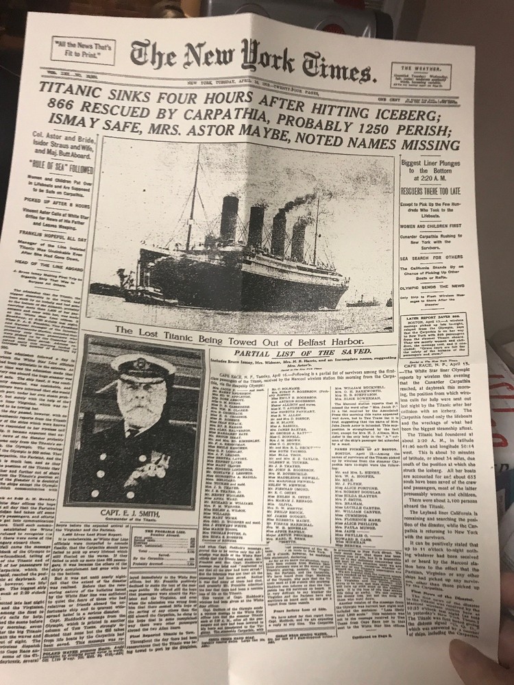 Titanic 1912 Editorial Memorial