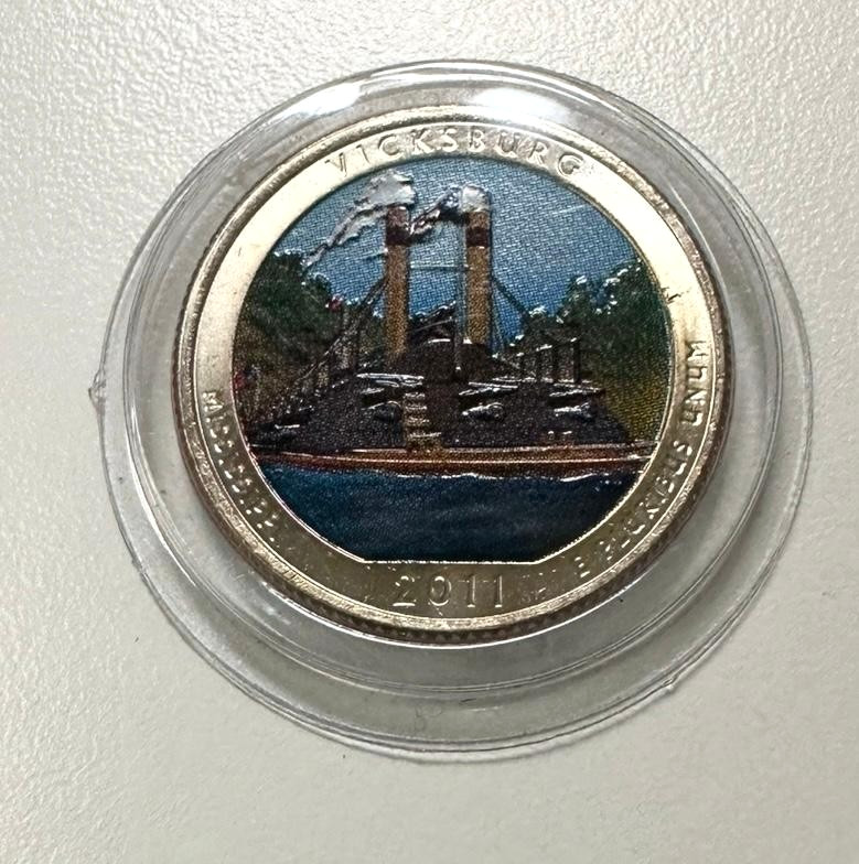 2011 Vicksburg Colorized Quarter