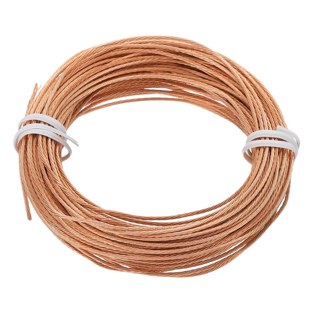 Bare Copper Ground Wire, 18 Gauge 50 Feet Solid Braided Copper Cables Electro...