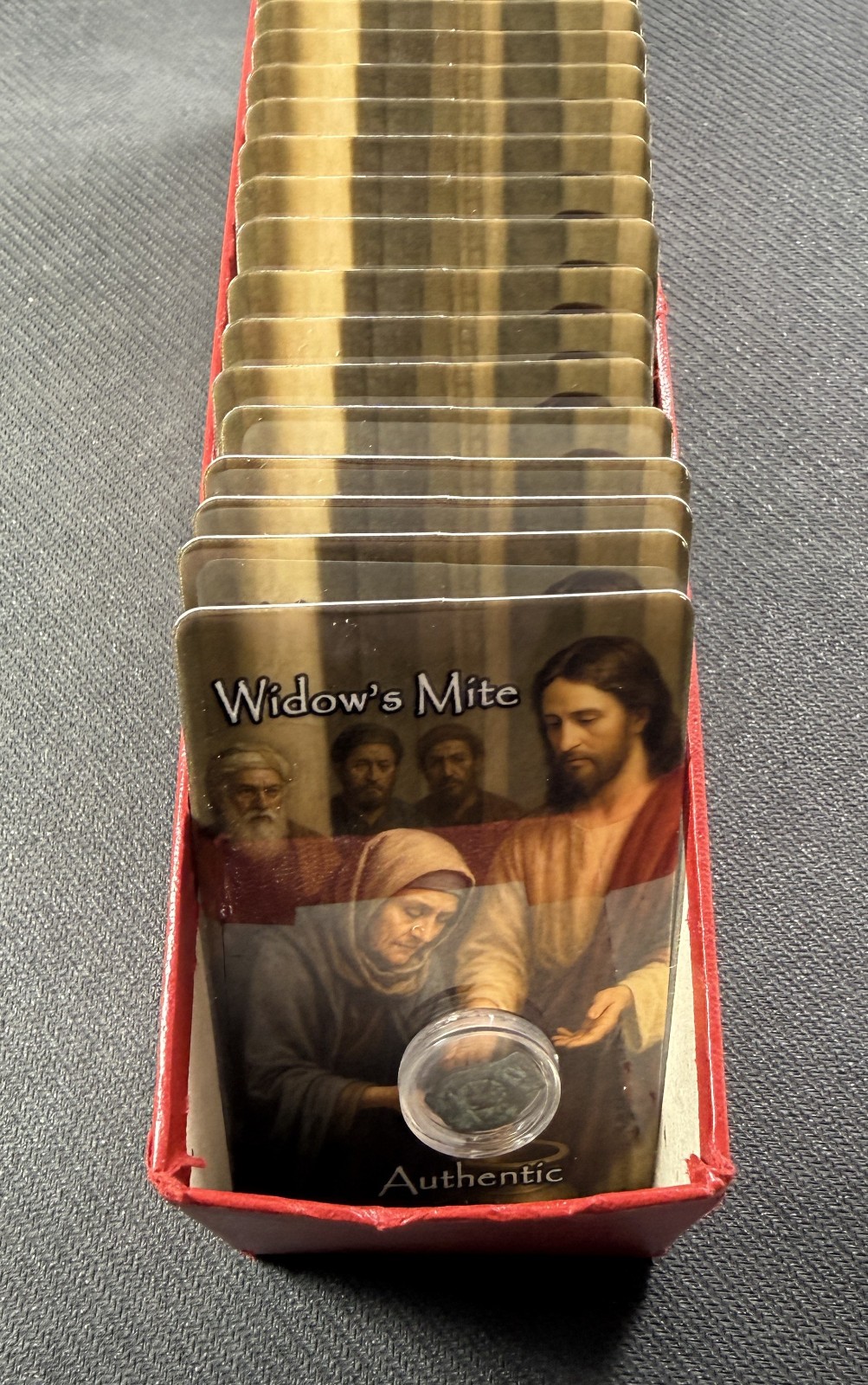 Ancient Widows Mite Judean Prutah On Collectible Card 1 Piece