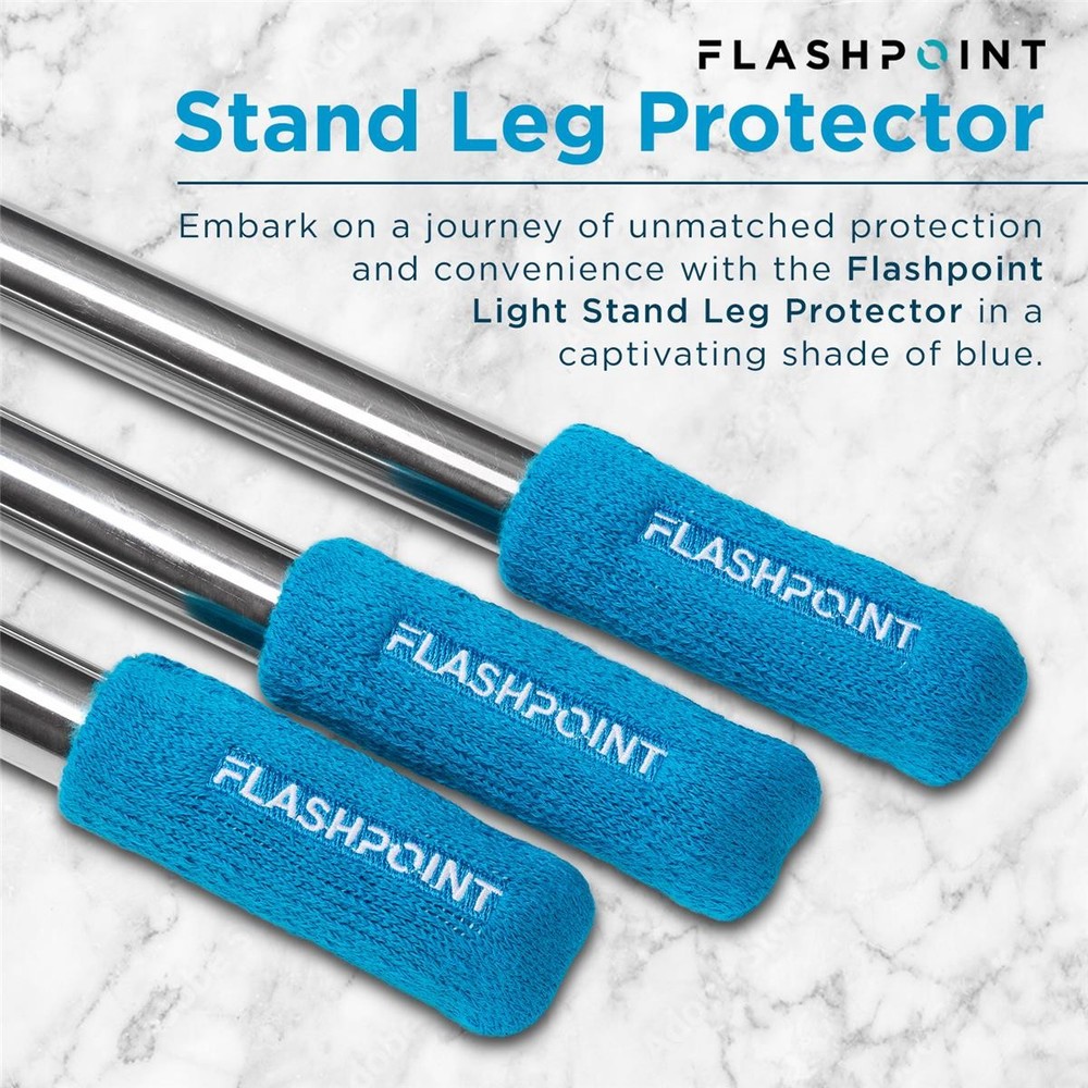 Flashpoint Light Stand Leg Protector, Blue, 3-Pack