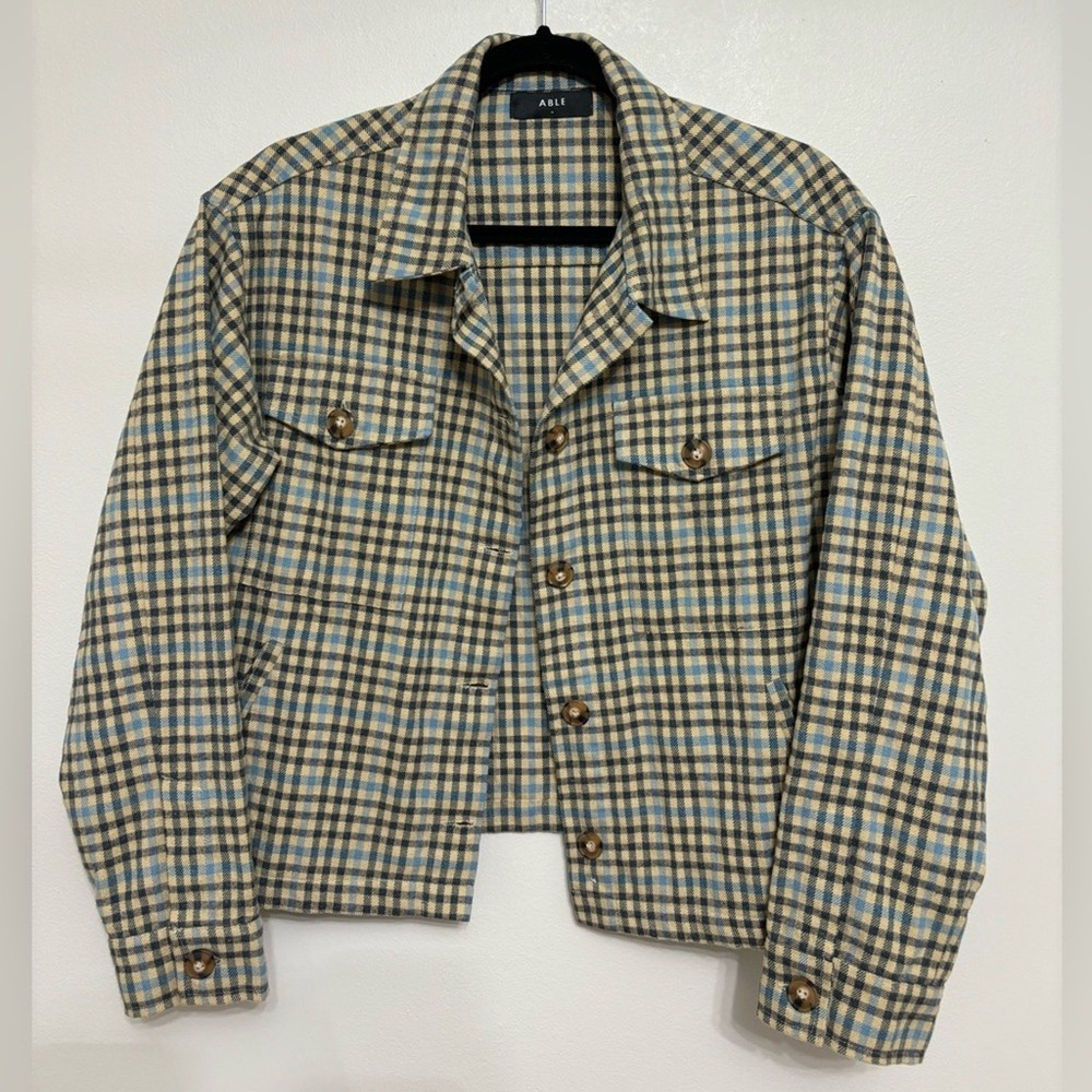 Able Gianna Plaid Shirt Jacket - Size M