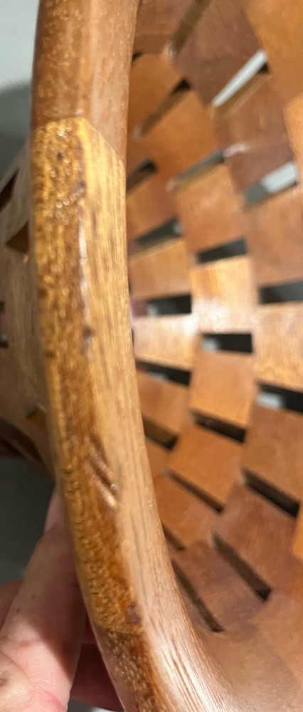 Vintage 10.5” Open Segmented Hand Crafted Wood Bowl Signed