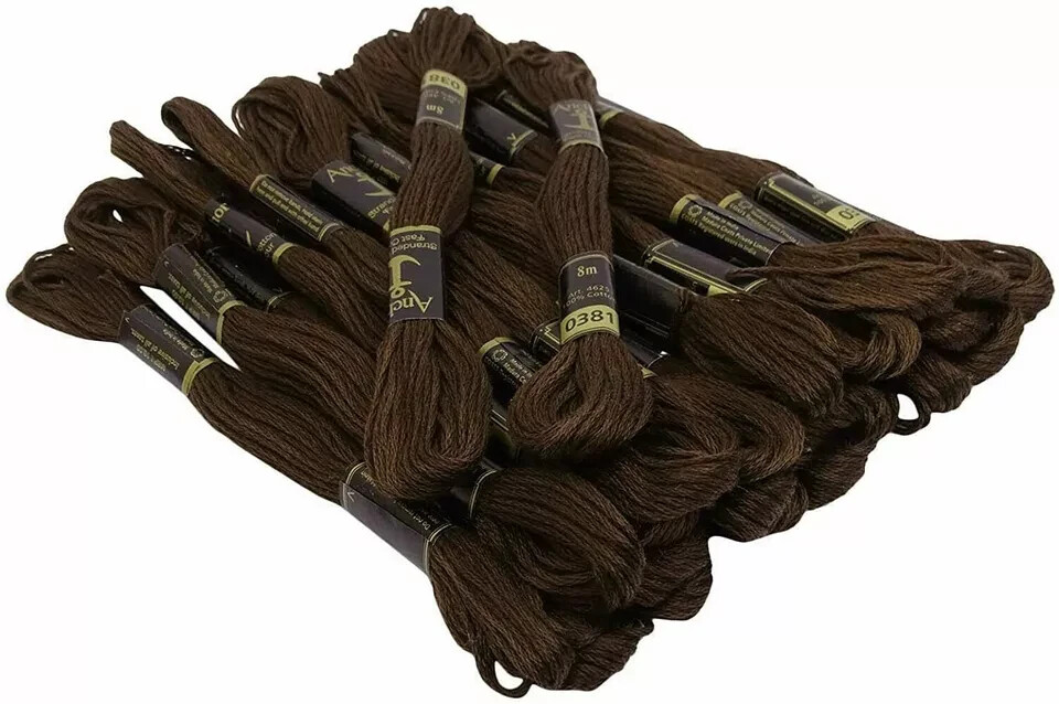 Stranded Cotton Thread Cross Anchor Threads Stitch Hand Embroidery Floss Brown