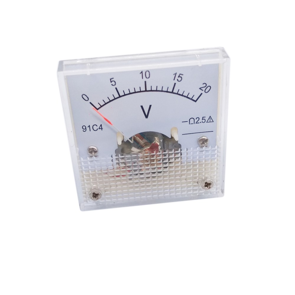 US Stock DC 0 ~ 20V Square Analog Volt Pointer Needle Panel Meter Voltmeter 91C4