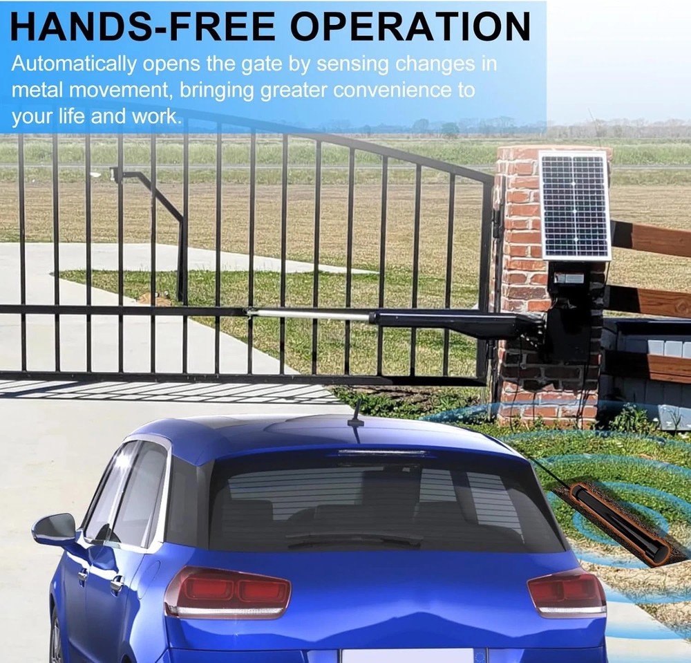 Vehicle Sensor for Automatic Gate Opener, Driveway Gate Exit Wand with 50FT Cabl