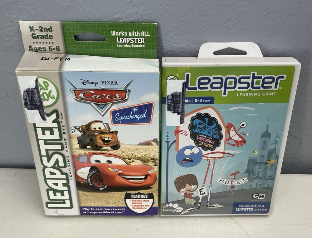 Leap Frog Leapster Learning Games Complete in Case Scholastic 4 Assorted