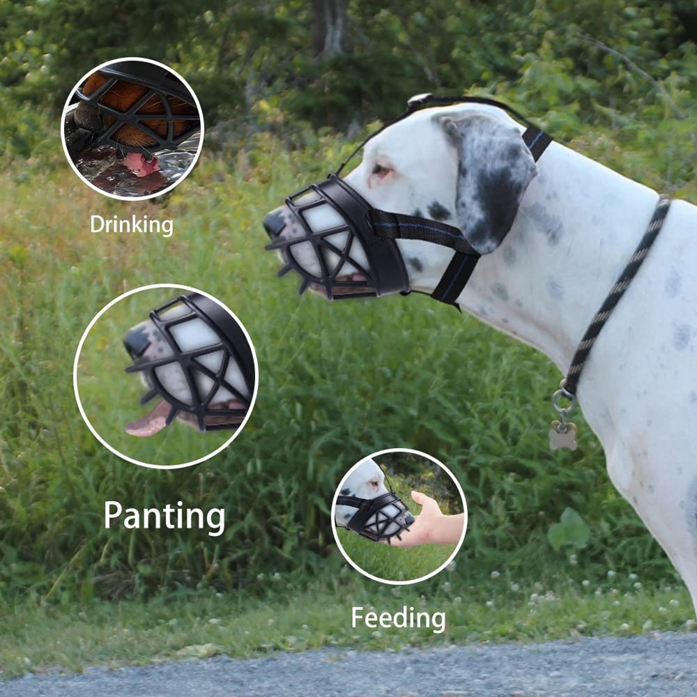 Dog Muzzle, Breathable Basket Muzzles for Small, Medium, Large and X-Large Do...