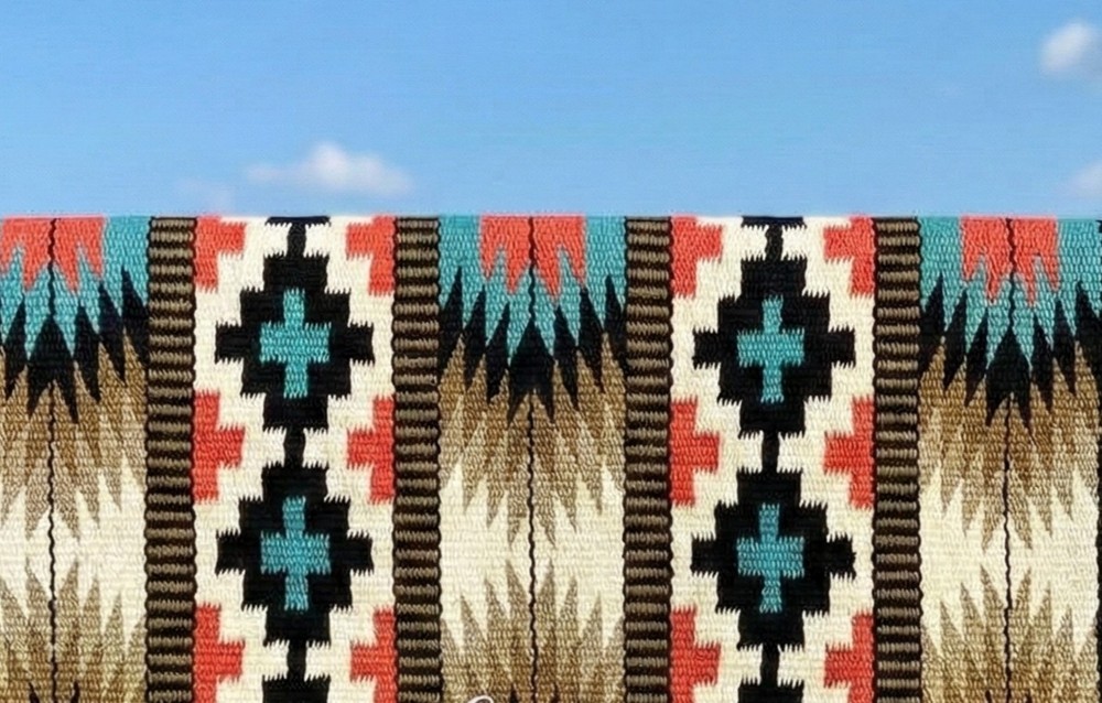 Western Saddle Ranch Pad 34×38 Beige Red Tan