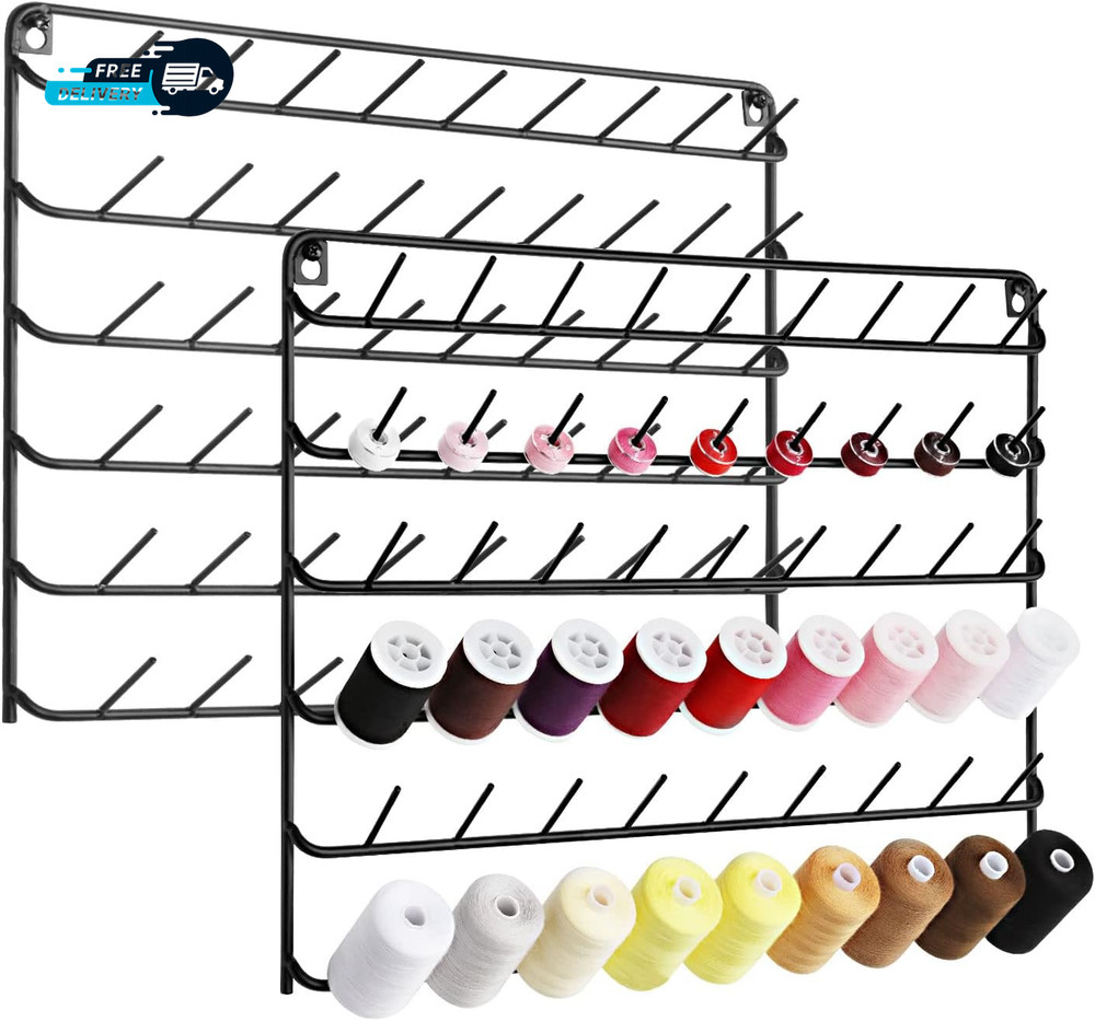 Thread Holder Wall 2Pack54 Spools Thread Rack Wall Mount Embroidery Spool Thread