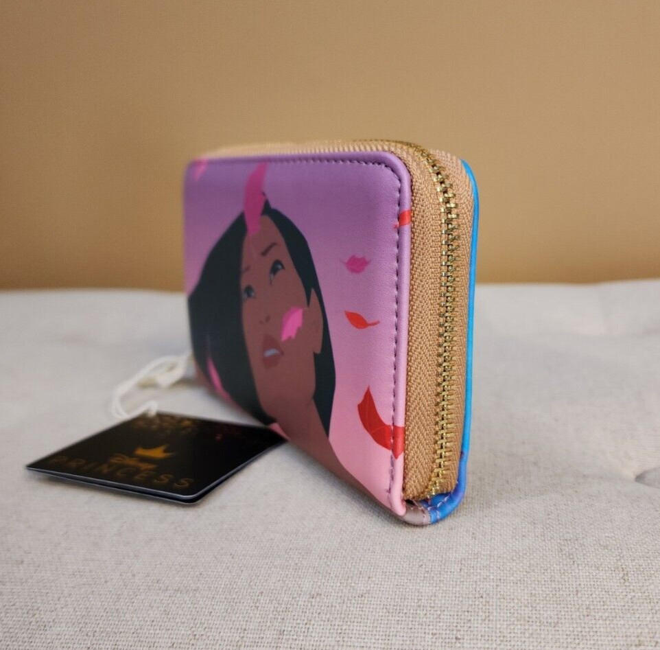 Loungefly Disney Pocahontas Princess Scenes Wallet Zip Around NEW