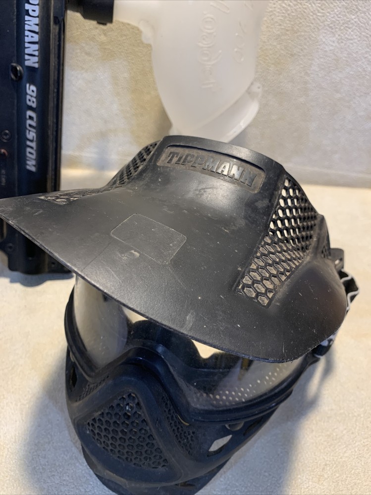 Tippmann 98 Custom Paintball Gun + Hopper + mask