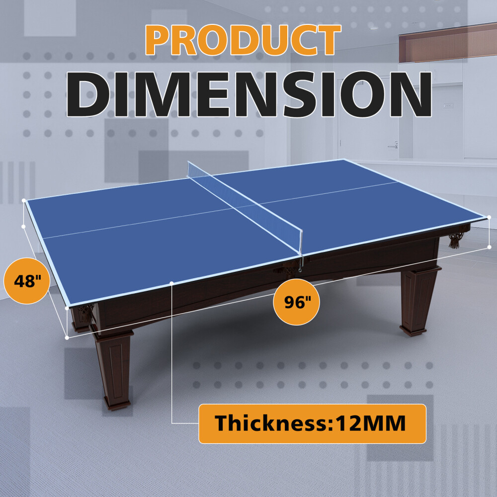 8ft Mid-Size Ping Pong Conversion Top Foldable & Portable Table Tennis Table Top