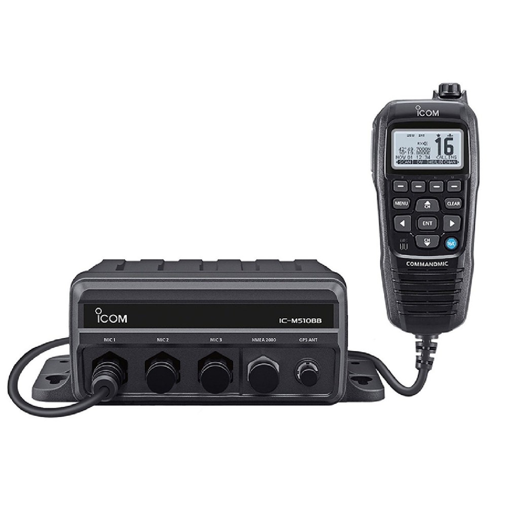 Icom M510BB 21 Black Box VHF w/Black Command Mic & 3 Command Mic Ports