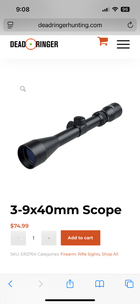 Dead Ringer 3-9x40mm scope