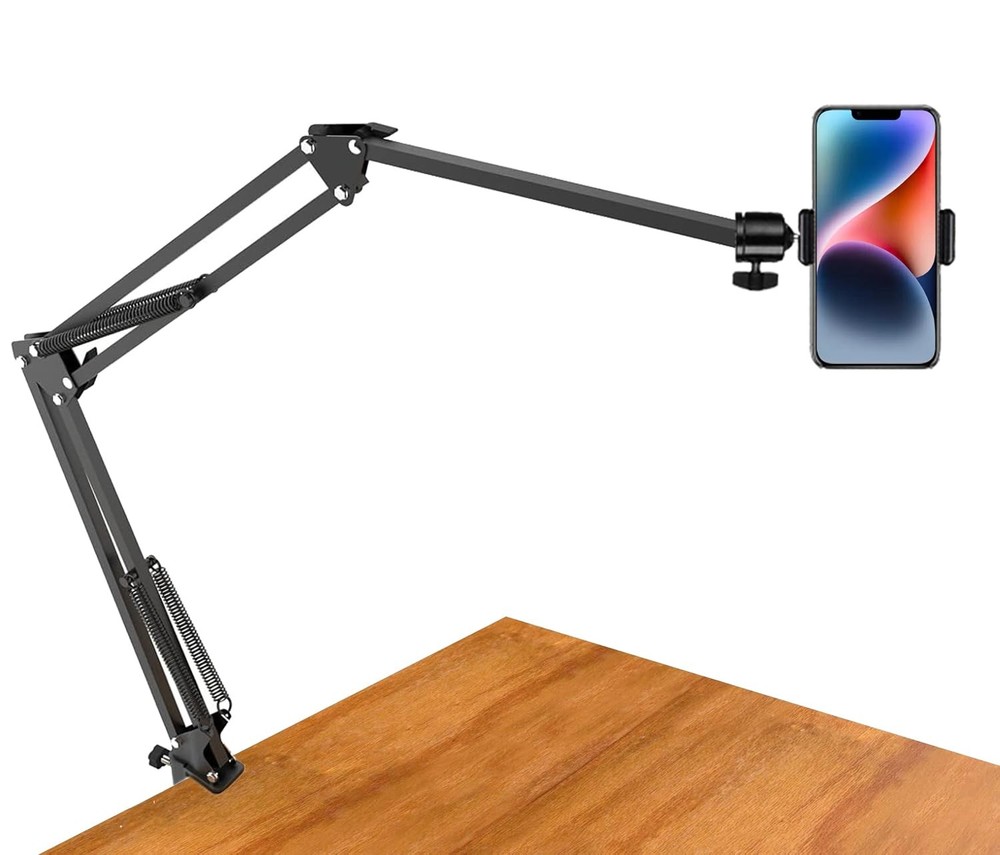 Overhead Tripod Mount for Camera Webcam Ring Light, Long Over Head 01-Black