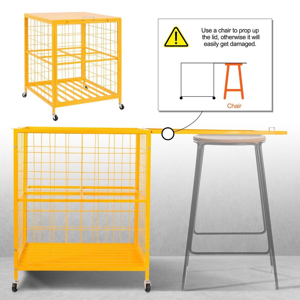 Horizontal Cylinder Storage Cabinet 4x33lb Capacity Propane Storage Cage
