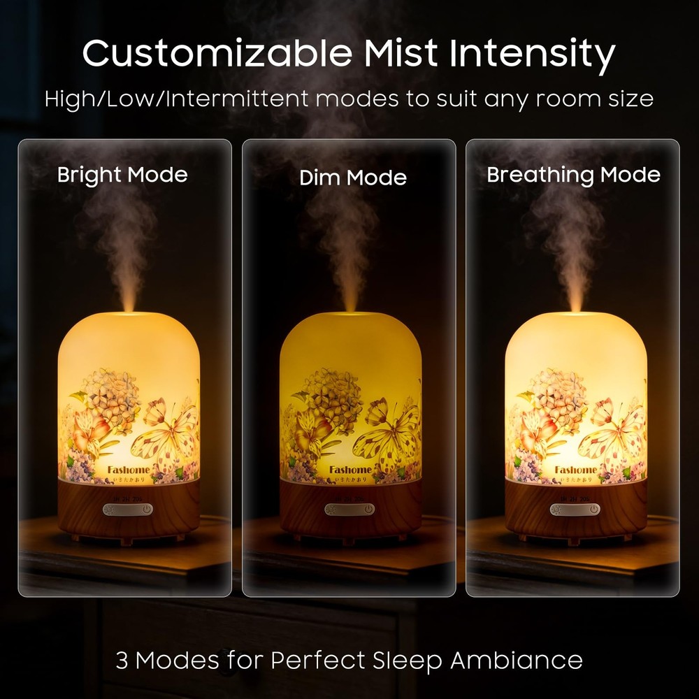 Essential Oil Diffuser Hand Blown Glass, small diffuser/humidifier, Spring