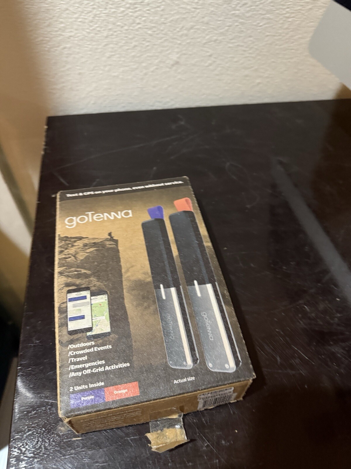 2 of GoTenna Off-Grid Texting SMS GPS Communicator Radio. Purple & Orange. 2x