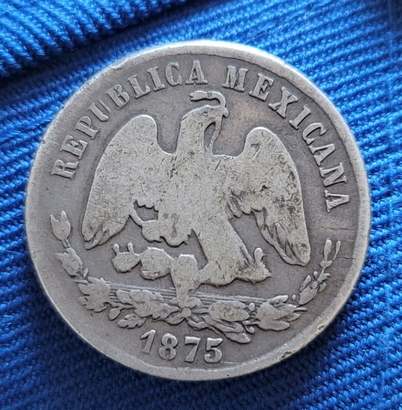 Mexico 1875 50 Centavos Durango Silver Mexican Coin
