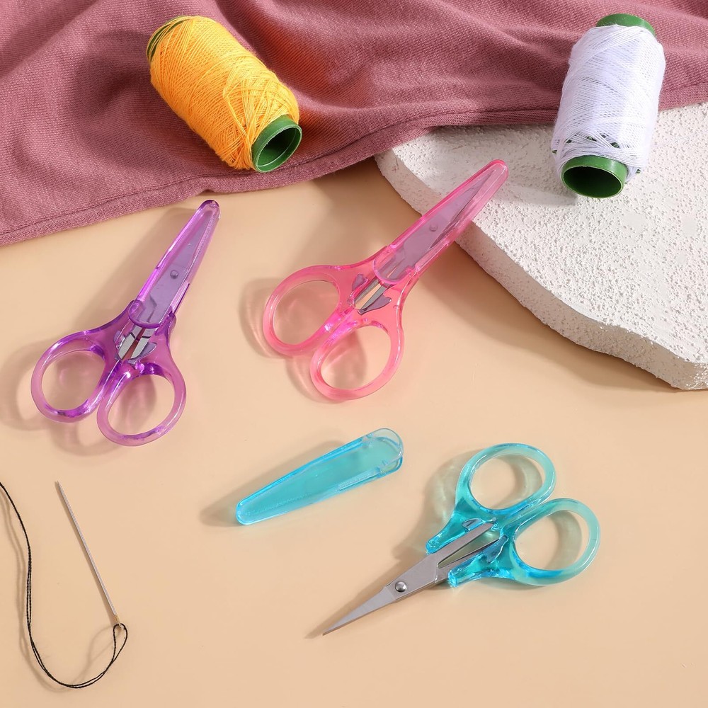 3 Pcs Small Craft Scissors Stainless Steel Tiny Scissors with Protective Cover