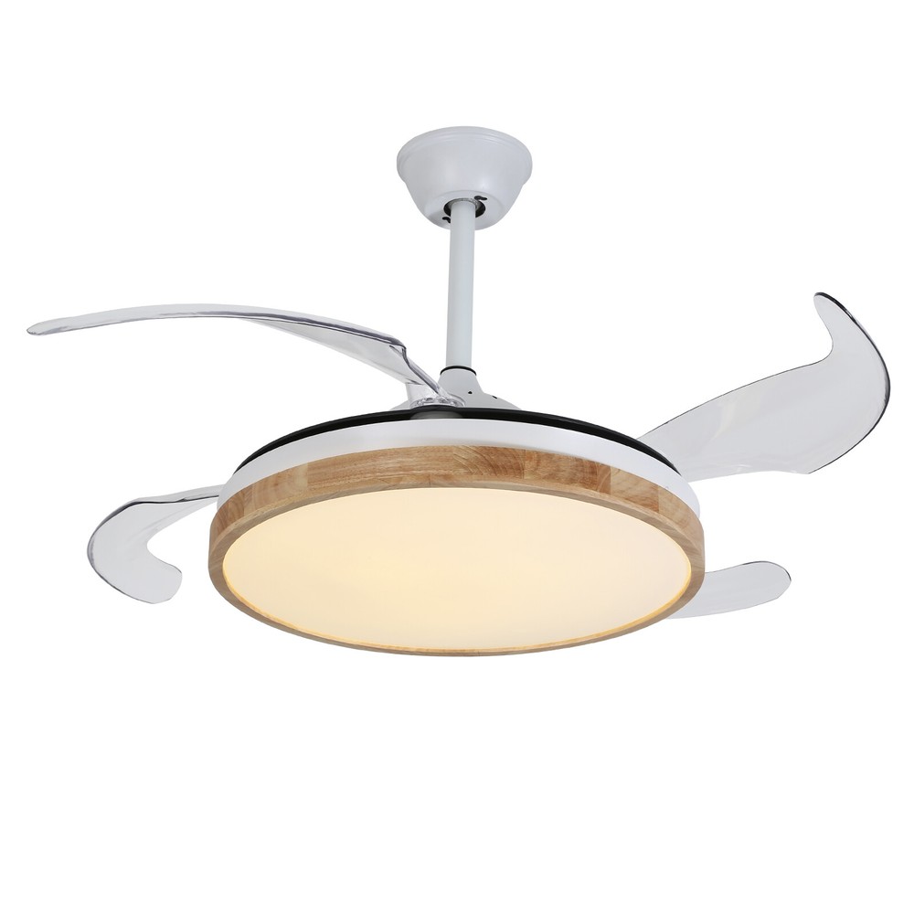 LED Ceiling Mounted Indoor 42inch White Ceiling Fan With Light Remote Control