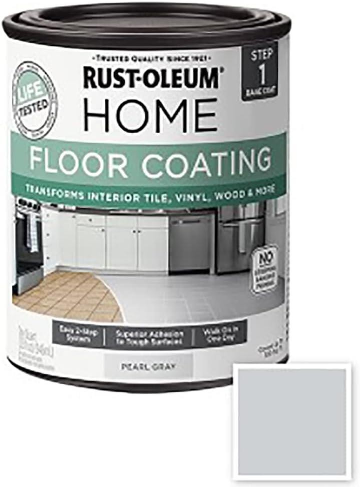 Rust-Oleum HOME Floor Coating, Pearl Gray, Matte, Quart - 358874