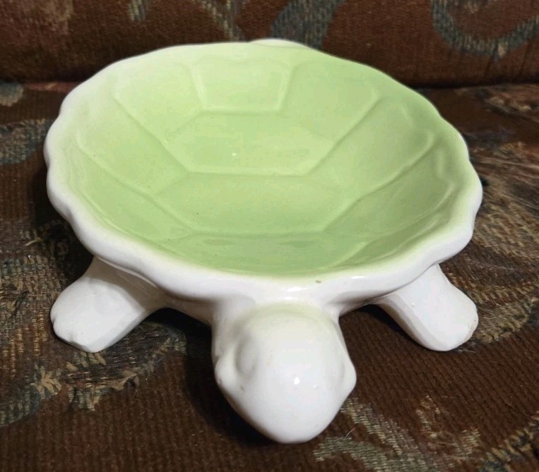 Vtg Ceramic Turtle Trinket Soap Dish Japan