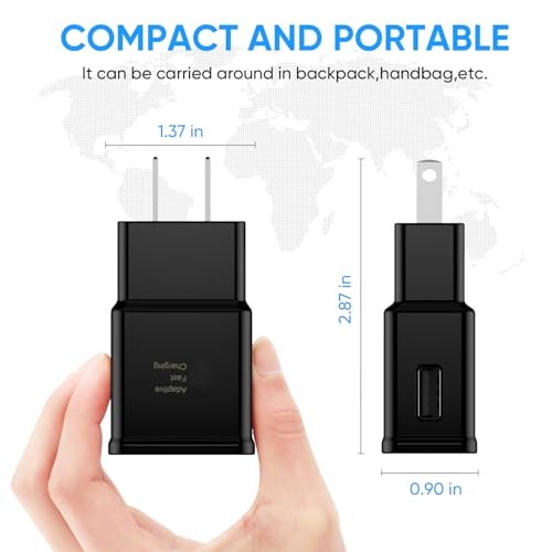 Adaptive Fast Charging Block USB Wall Charger Adapter 2 Pack - No Cable Black