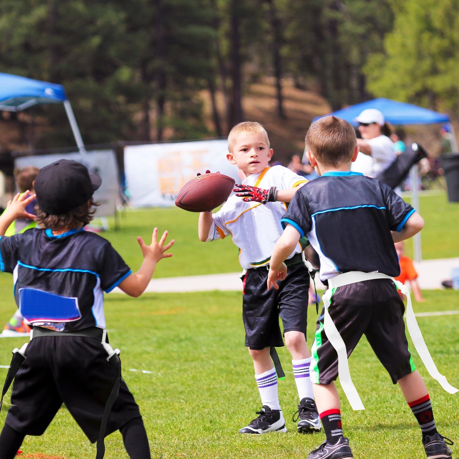 2/12/24/36 Player Flag Football Belt, Adjustable Football Belts and Flags for...