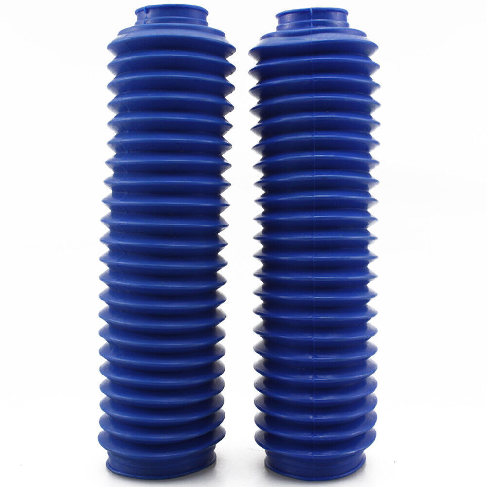2X Motorcycle Blue Rubber Shock Absorber Front Fork Protector Cover Gaiters Boot