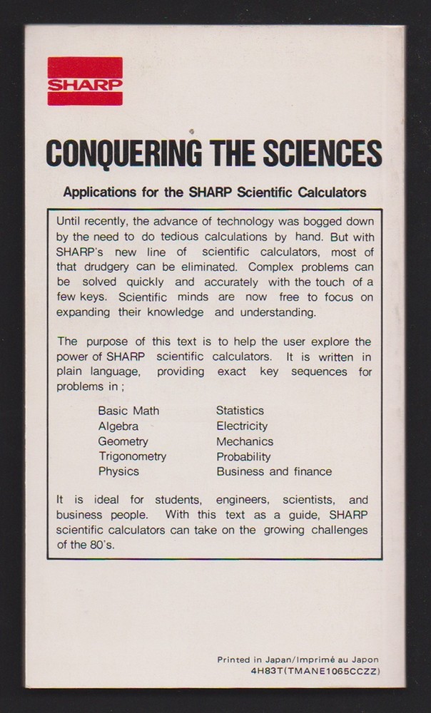 Sharp Conquering the Sciences: Applications for the Sharp Scientific Calculators