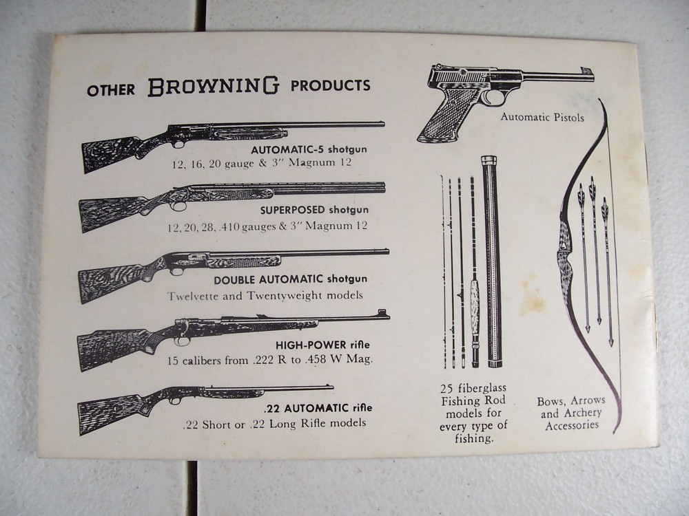 BROWNING SUPERPOSED SHOTGUN MANUAL BOOKLET