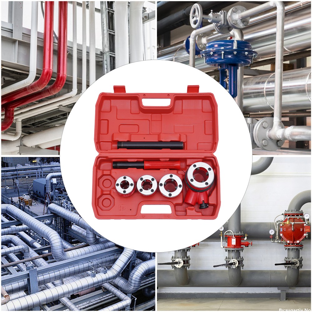 Pipe Threading Kit BSPT Manual Thread Cutting Steel Threader Plumbers Set