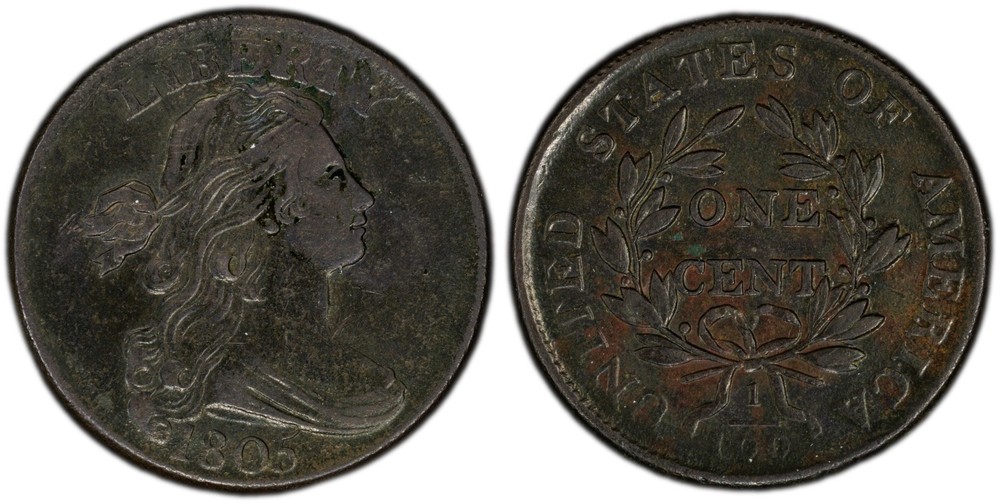 1805 PCGS XF Draped Bust Large Cent