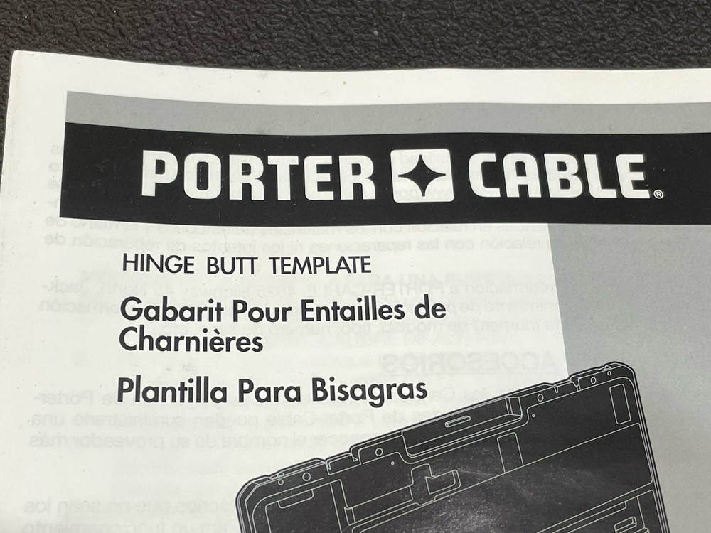 PORTER-CABLE #59381 Hinge Butt Router Template Kit - NEW