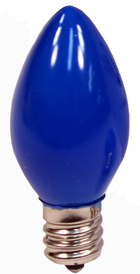 25 Pack - C7, Opaque Blue, 7W, E12 Candelabra Base Light Bulbs For String Lights