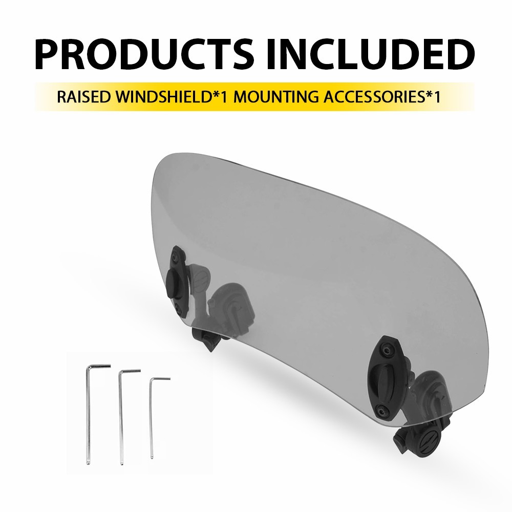 Adjustable Windshield Motorcycle Clip Extension On Spoiler Deflector Wind New