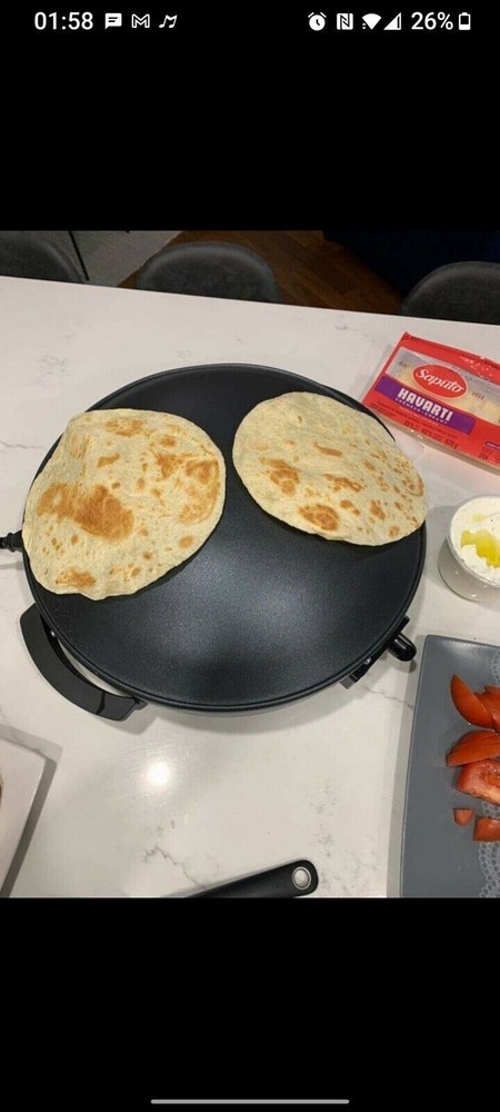 Electric Saj Arabic Bread Maker Non-stick Markouk Thyme /Cheese Pie زغتر مناقيش