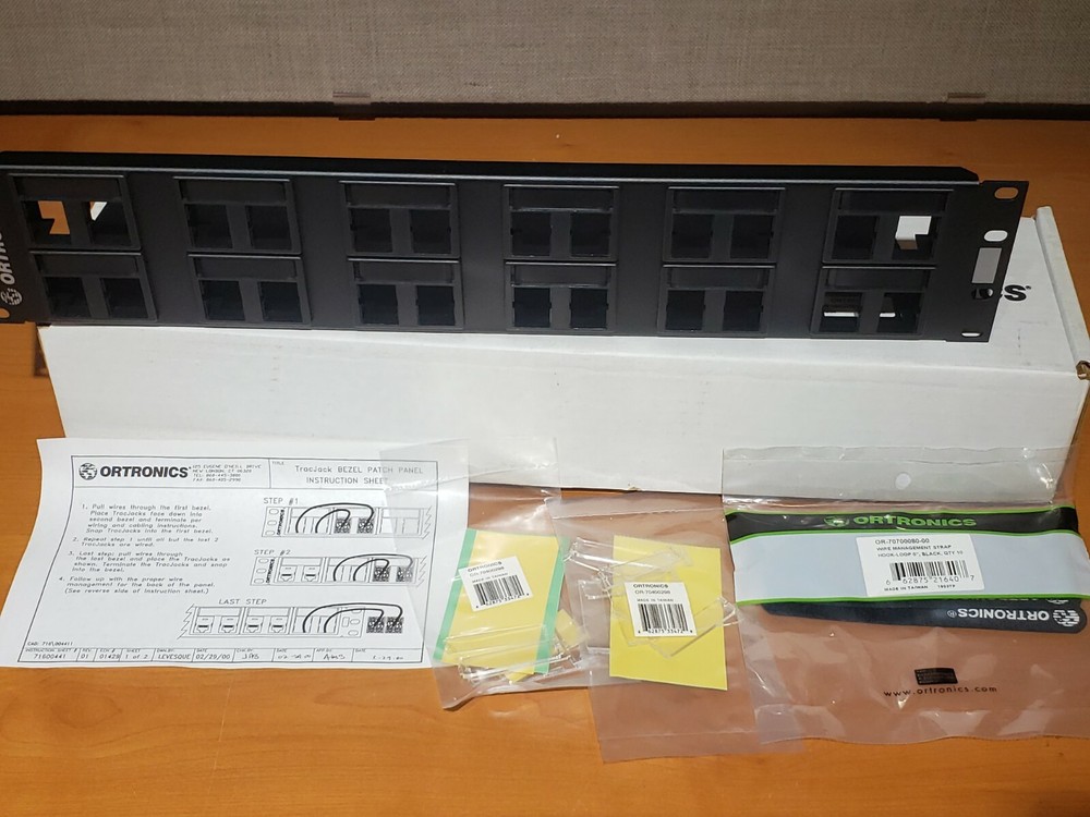 NEW Ortronics OR-401045290 TracJack Patch Panel Kit for 24 modules 19" Rack Mt